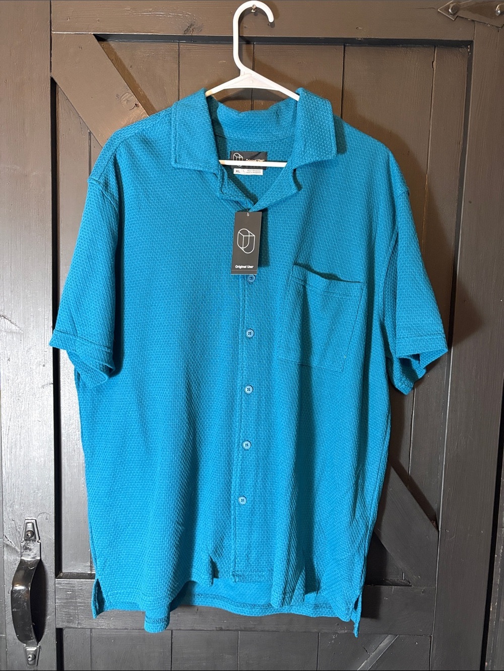 Original Use Teal Short-Sleeve Button-Down Shirt